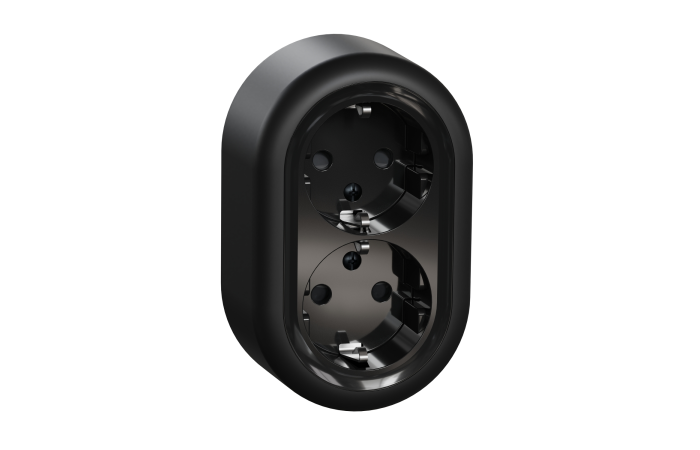 Lizdas v/t SCHUKO dvigubas užspaudžiami kontaktai juodos spalvos 16A 250V Renova - SCHNEIDER ELECTRIC