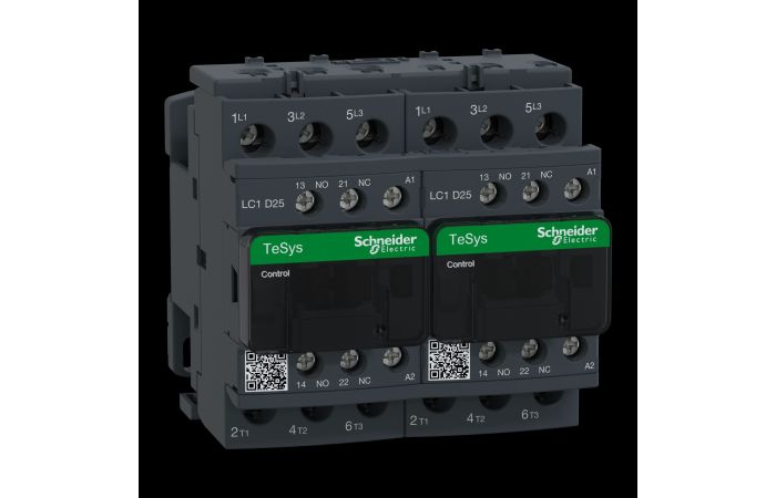 TeSys D reversinis kontaktorius LC2D. 3P. 3 N/O. Uc, LC2D25B7, , CONTACTORS & MOTOR PROTECTION STANDARD OFFER < 150, TESYS CONTACTORS - SCHNEIDER ELECTRIC (pavadinimas tikslinamas)