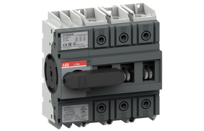 Kirtiklis 3P 160A su vidine rankena OT160G03K - ABB
