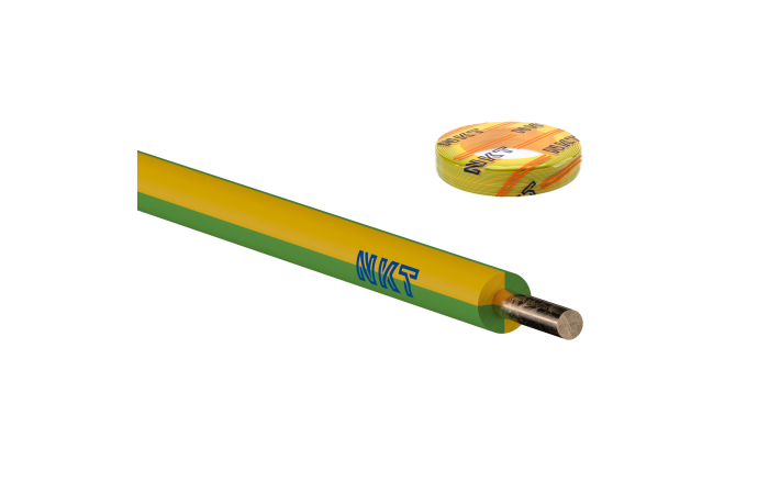 Laidas H07V-U 2.5mm2 450/750V geltonai žalias [Ritė po 100m] - NKT