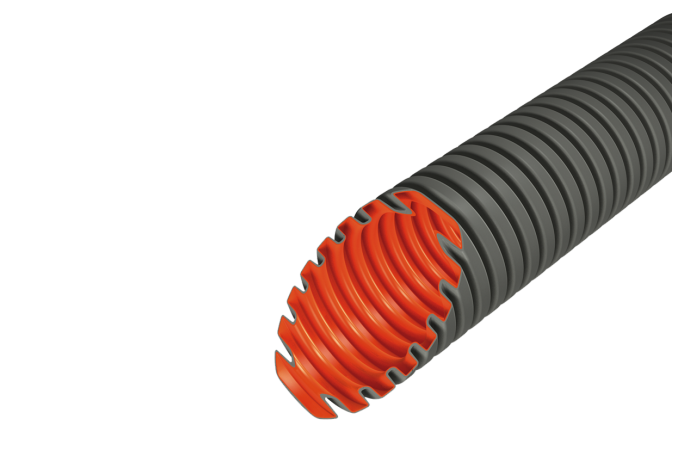 Vamzdis gofruotas D20 750N/5cm pilkas be halogenų EVOEL FM-0H SMART [50m] - EVOPIPES