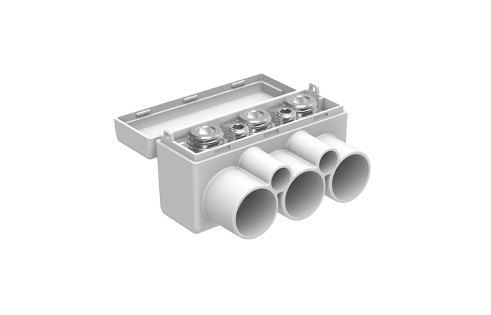 Blokas paskirstymo Al 3x50/Cu 3x35 + 2x6.0mm2 geltonai-žalias 1000V SLT 50-3-2 - MOREK