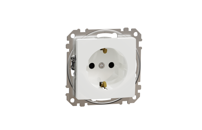 Lizdas p/t su įžeminimu IP20 be rėmelio su apsauga nuo vaikų varžtiniai kontaktai baltas 16A 250V SEDNA DESIGN - SCHNEIDER ELECTRIC