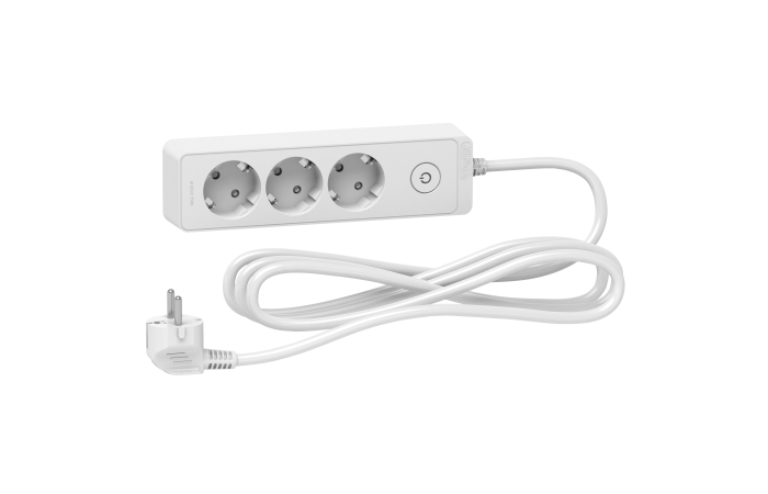 Ilgiklis 3m 3 lizdų su įžeminimu baltas Unica - SCHNEIDER ELECTRIC
