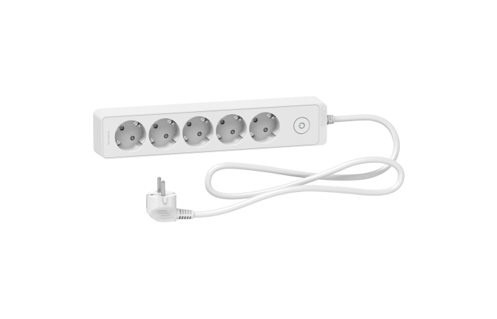 Ilgiklis 1.5m 5 lizdų su įžeminimu baltas Unica - SCHNEIDER ELECTRIC
