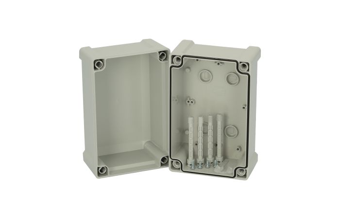 Dėžutė v/t [187x122x130] IP65 tuščia su vyriais pilkos spalvos TA191213 - FIBOX