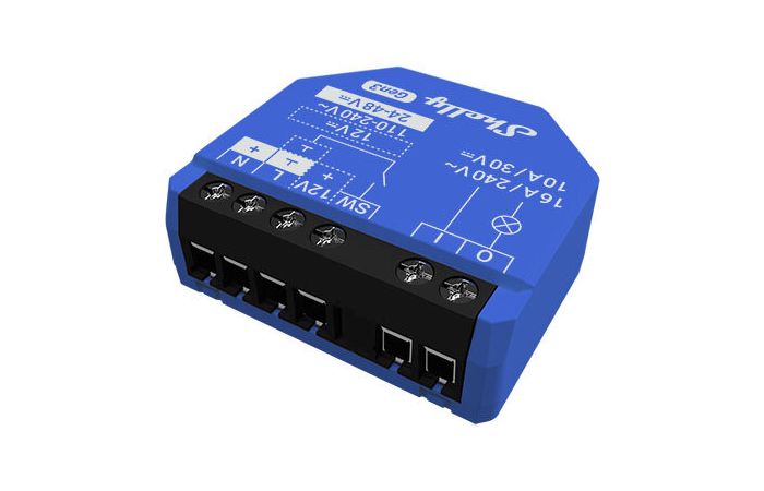 Valdiklis 10A 30V DC/16A 240V AC Wi-Fi/Ethernet/Bluetooth mėlynas Shelly 1 Gen3  - SHELLY