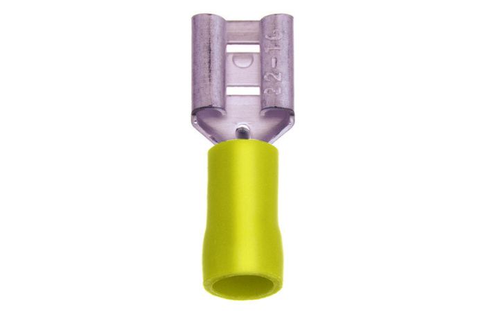 Antgalis izoliuotas 4-6mm2 geltonas (plokštieji lizdai 6.3x0.8) PFSHI4060/6308 [50] - PROTEC