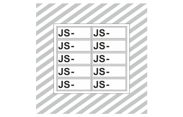 Rinkinys ženklų užrašas JS- 30x90mm lipdukas OZ/07 [rinkinyje 10 vnt.] - SAUGOS ŽENKLAI