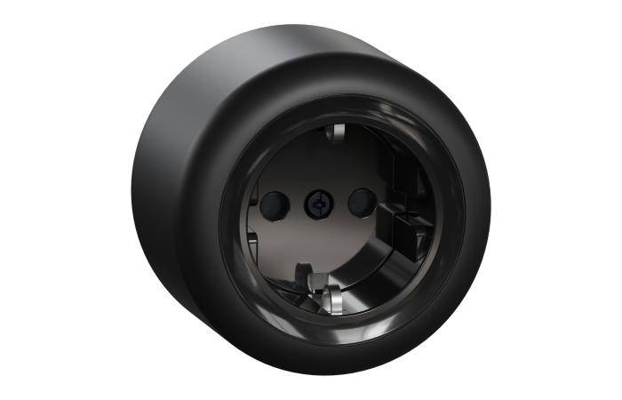 Lizdas v/t SCHUKO užspaudžiami kontaktai juodos spalvos 16A 250V Renova - SCHNEIDER ELECTRIC