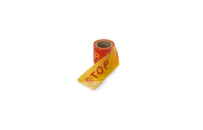 Juosta signalinė “Stop” 100mmx0.125mm [200m] - MAIŠELIS