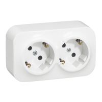 Lizdas v/t IP20 dvigubas su įžeminimu 16A 250V baltas FORIX - LEGRAND