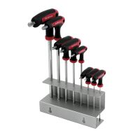 Rinkinys raktų kūginėmis galvomis T-formos su laikikliu 2-10mm [rinkinyje 8 vnt.] - CIMCO