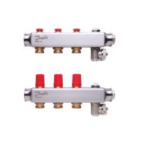 Kolektorius grindų šildymui nerūdijančio plieno su rankiniu nuorinimu 1'' 3+3 SSM-3 [pak. po 2 vnt.] - DANFOSS