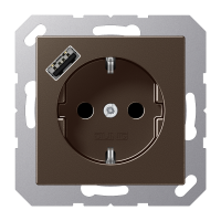 Lizdas p/t SCHUKO su USB A 2A/3A mokos spalvos A - JUNG