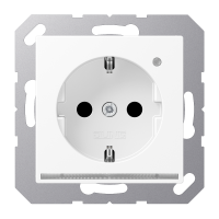 Lizdas p/t SCHUKO su indikacija baltos matinės spalvos A - JUNG