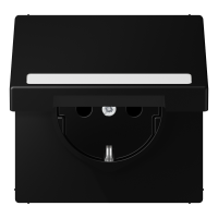 Lizdas p/t SCHUKO su dangteliu, markiravimo vieta ir apsauga nuo vaikų juodas matinis LS - JUNG