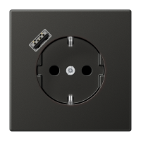 Lizdas p/t SCHUKO su USB A 2A/3A antracito spalvos 16A 250V LS - JUNG