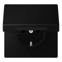 Lizdas p/t SCHUKO su dangteliu ir apsauga nuo vaikų juodas matinis LS - JUNG