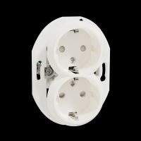 Lizdas p/t SCHUKO dvigubas baltos spalvos 16A 250V Renova - SCHNEIDER ELECTRIC