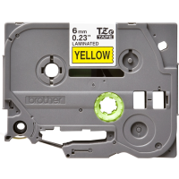 Juostelė spausdintuvui 6mm juoda ant geltono [8m] - BROTHER