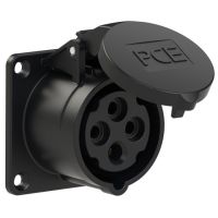 Lizdas CEE į/l 4P 16A 400V 6h IP44 TT juodas [70x70] - PCE