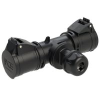 Šakotuvas a/k su lizdas CEE 3P 16A 230V 6h IP44 T formos juodas - PCE