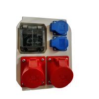 Skydelis v/t 4 modulių su lizdais SCHUKO 2x16A, CEE 5P 16A, 5P 32A, 2xM20 IP44/54 [255x204x114] MURAU - PCE