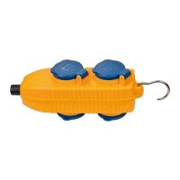 Šakotuvas 4 lizdų a/k 16A su įžeminimu IP44 be laido su kabliuku geltonas - BRENNENSTUHL