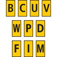 Markiruotė "B,C,U,V,W,P,D,F,Y,M" laidui užspaudžiama 0.5-1.5mm2 WIC1 [pak. po 200 vnt.] - HELLERMANN TYTON