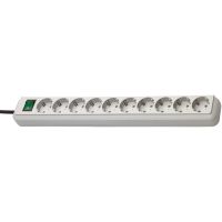 Ilgiklis 3m 10 lizdų H05VV-F 3x1.5 su įžeminimu Ir jungikliu pilkas ECO LINE - BRENNENSTUHL