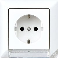 Lizdas p/t SCHUKO su šviečiančiu rėmeliu dramblio kaulo spalvos 16A 250V AS 500 - JUNG