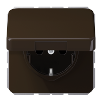 Lizdas p/t SCHUKO su dangteliu IP44 rudas 16A 250V CD - JUNG