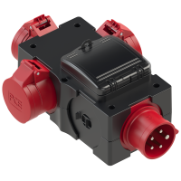 Skydelis v/t 4PLE su lizdais SCHUKO 2x16A, CEE 5P 16A RCD, kištuk 5P 16A IP44 [202x117x89] ST.ANTON - PCE