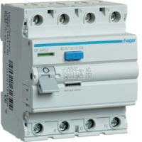 Relė srovės nuotėkio RCCB 4P 40A 300mA AC-tipas - HAGER