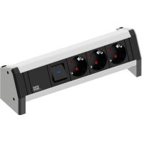 Lizdų blokas v/t SCHUKO 3x230V, su jungtuku, GST18 jungtis DESK1 - BACHMANN