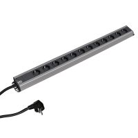 Lizdų blokas SCHUKO 12x230V be jungiklio H05VV-F 3x1.5mm2 2m HANDWERKERLEISTE - BACHMANN