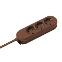 Ilgiklis 3m 3 lizdų su įžeminimu rudas H05VV-F 3x1.5 SMART - BACHMANN