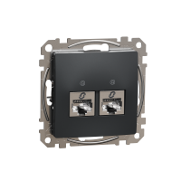 Lizdas p/t kompiuterinis IP20 2x8 be rėmelio antracito spalvos RJ45 Kat.6 STP SEDNA DESIGN - SCHNEIDER ELECTRIC