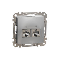 Lizdas p/t kompiuterinis IP20 2x8 be rėmelio aliuminio spalvos RJ45 Kat.6 STP SEDNA DESIGN - SCHNEIDER ELECTRIC