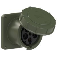 Lizdas CEE į/l 5P 125A 400V 6h IP67 žalias [120x120] POWER TWIST - PCE