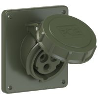 Lizdas CEE į/l 3P 16A 230V 6h IP67 žalias kampinis [92x100] - PCE