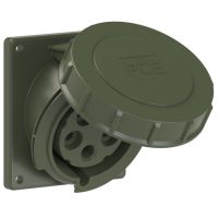 Lizdas CEE į/l 5P 32A 400V 6h IP67 žalias kampinis [92x100] - PCE