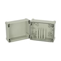 Dėžutė v/t [201x163x138] IP65 tuščia su vyriais pilkos spalvos TA201614 - FIBOX