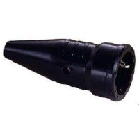 Lizdas a/k guminis su įžeminimu 16A 250V 3x2.5mm2 juodas IP20 PVGK - PROTEC