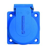 Lizdas SCHUKO į/l IP54 [50x50] mėlynas 16A 250V PSES54 - PROTEC