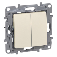 Jungiklis p/t dvigubas be rėmelio dramblio kaulo spalvos 10A 250V NILOE - LEGRAND