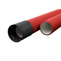 Vamzdis gofruotas D110/94 450N raudonas su mova be tarpinės EVOCAB HARD [6m] - EVOPIPES