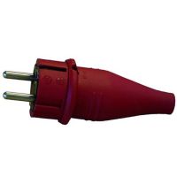 Kištukas a/k guminis su įžeminimu raudonas 16A/250V PGSSR - PROTEC
