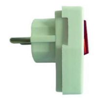 Kištukas a/k kampinis plastikinis su jungikliu 16A IP20 baltas SCHUKO PTSWSA - PROTEC